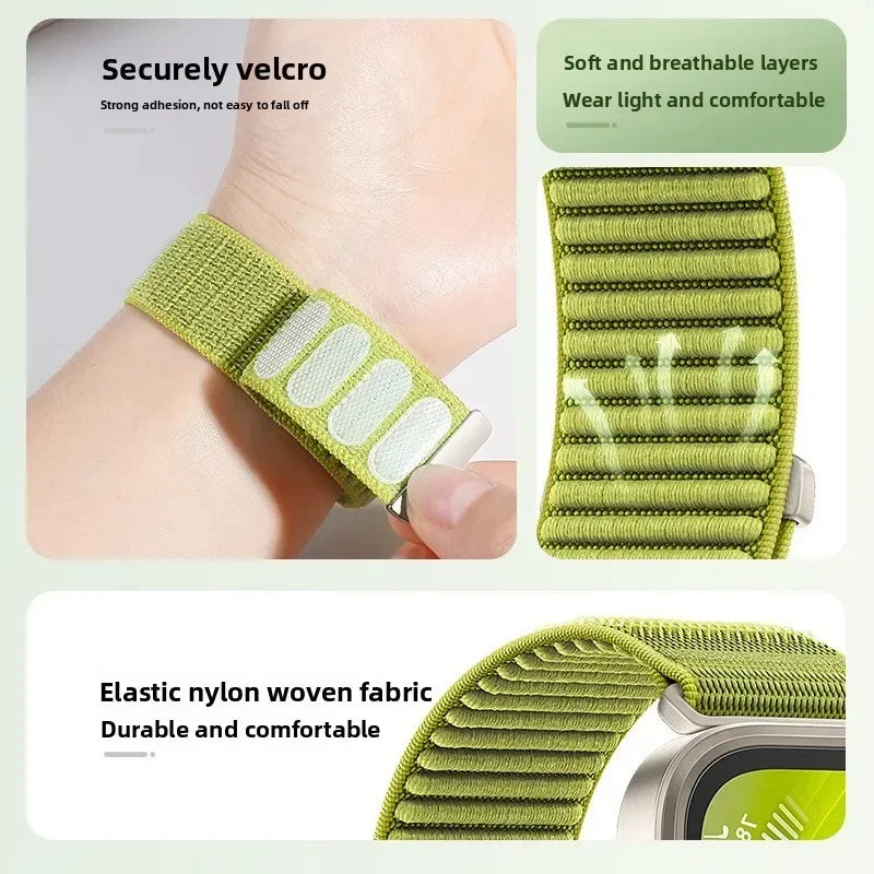Sports Nylon Loop Strap For Samsung Galaxy Watch 8 Classic 46mm Official Fabric Bracelet Wristband For Galaxy Watch 8 44mm 40mm
