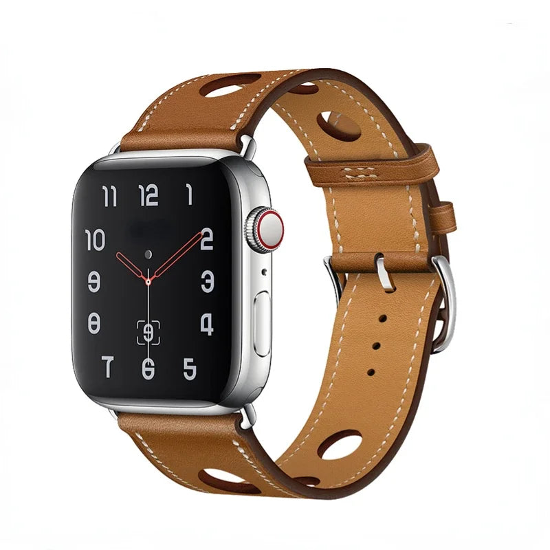Leather band For Apple Watch Ultra 2 49mm 9 8 7 45mm 41mm High quality business wristband For Apple Watch 6 5 4 3 SE 44mm 40mm 42mm