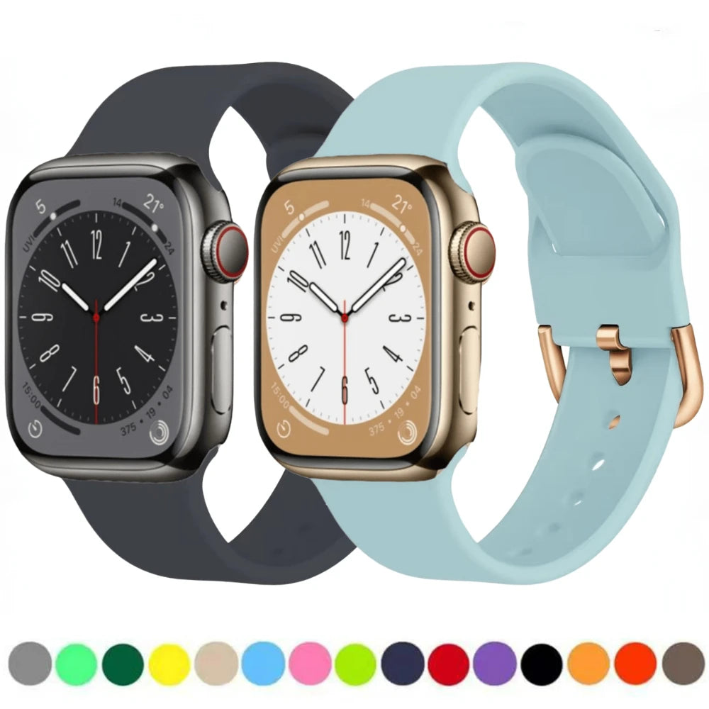 Silicone band for Apple Watch band 46mm 42mm 45mm 41mm 44mm 46mm band Wristband Apple Watch Series 10 9 8 7 6 5 SE Ultra 2 49mm