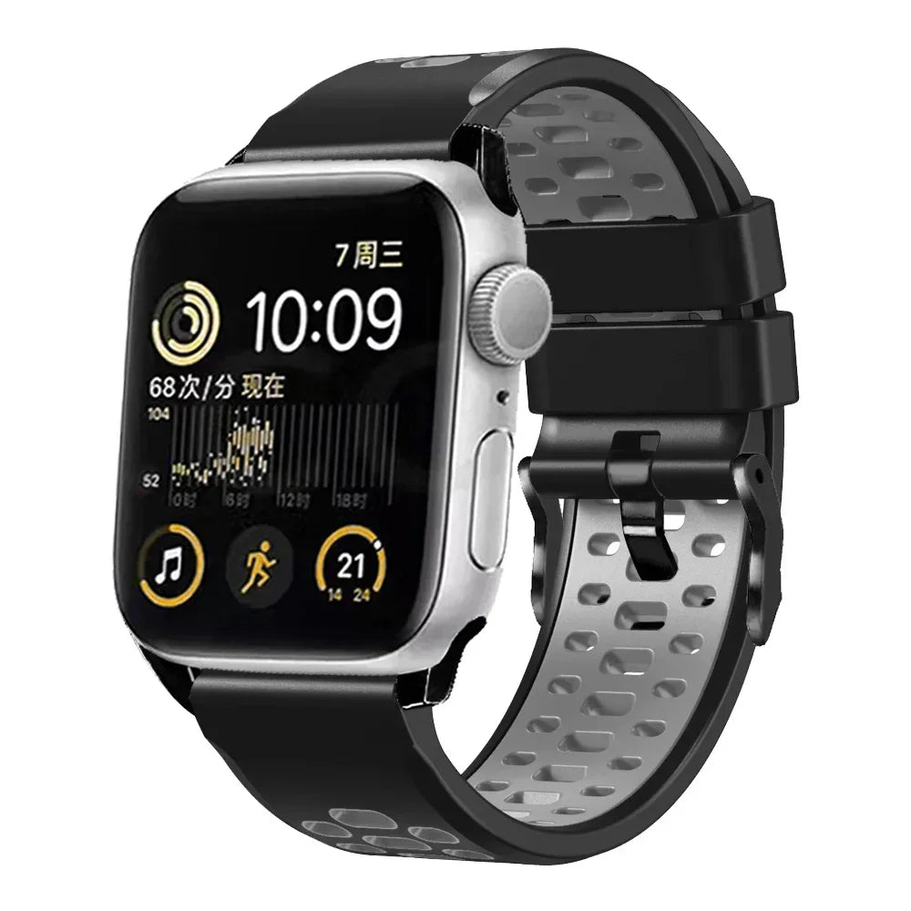 Sport Silicone band For Apple Watch Ultra 2 49mm band Wristband For Apple Watch Series 9 8 7 SE 6 45mm 44mm 42mm Accessory