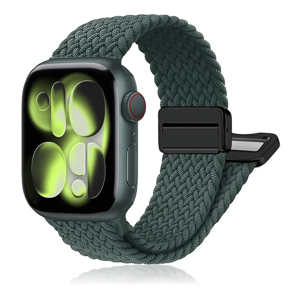 Braided LOOP band For Apple Watch 11 10 band 42mm 46mm SE3 40mm 44mm Magnetic Correa band Series 9 7 6 8 45mm 41mm 40mm Band