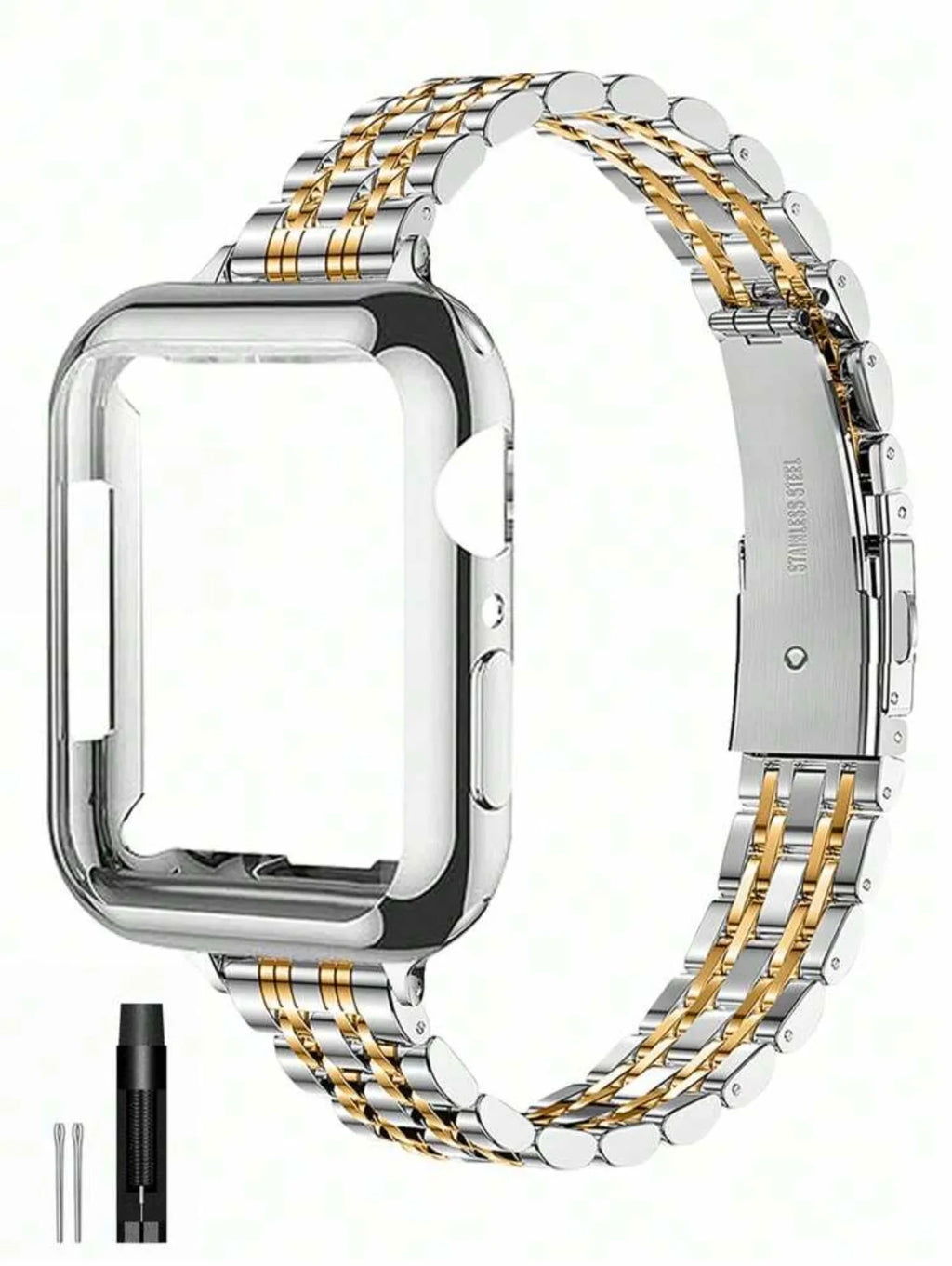 New 2 in1 band protective shell case For Apple Watch cover band Series 11 10 9 8 7 6 5 4 38mm 40mm 41mm 42mm 44mm 45mm 46mm
