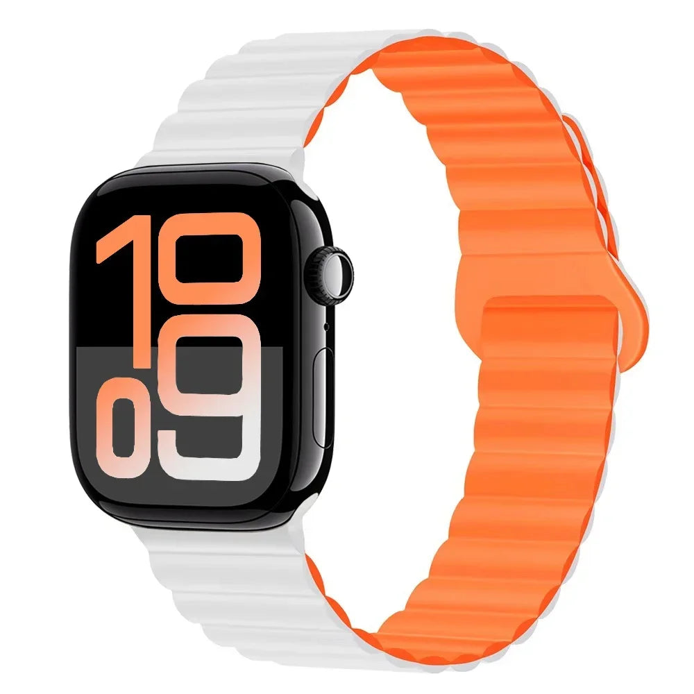Silicone band for Apple Watch Ultra 3 2 1 49mm 11 10 42mm 46mm Magnetic band for Series 9 8 7 6 5 4 SE3 41mm 45mm 44mm 40mm
