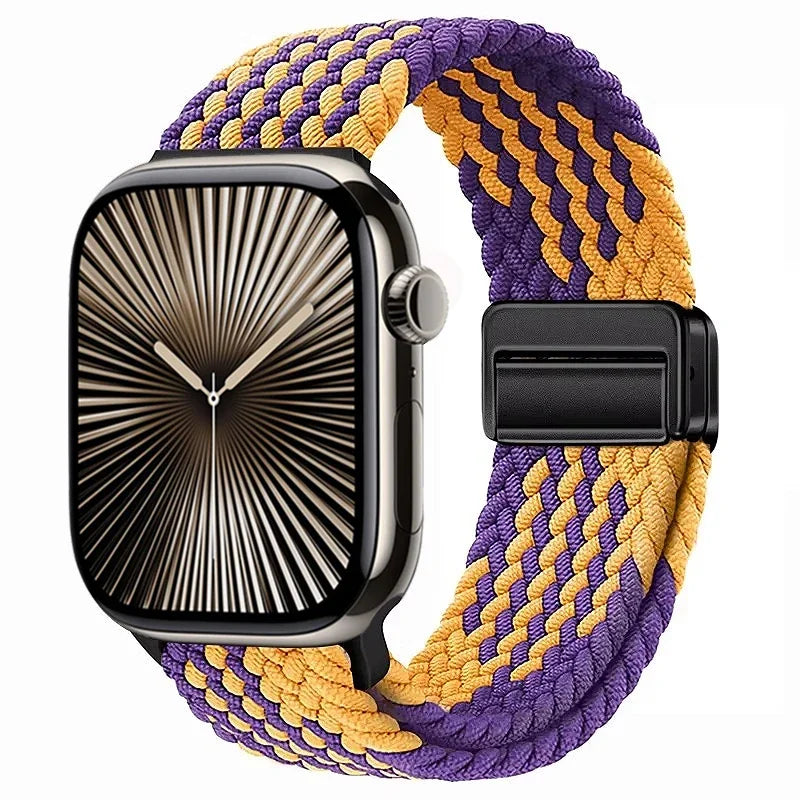 Nylon Braided Loop band for Apple Watch Ultra 3 2 49mm 11 10 42mm 46mm 9 8 7 45mm 41mm Magnetic band Apple Watch 6 5 SE 44mm 40mm band