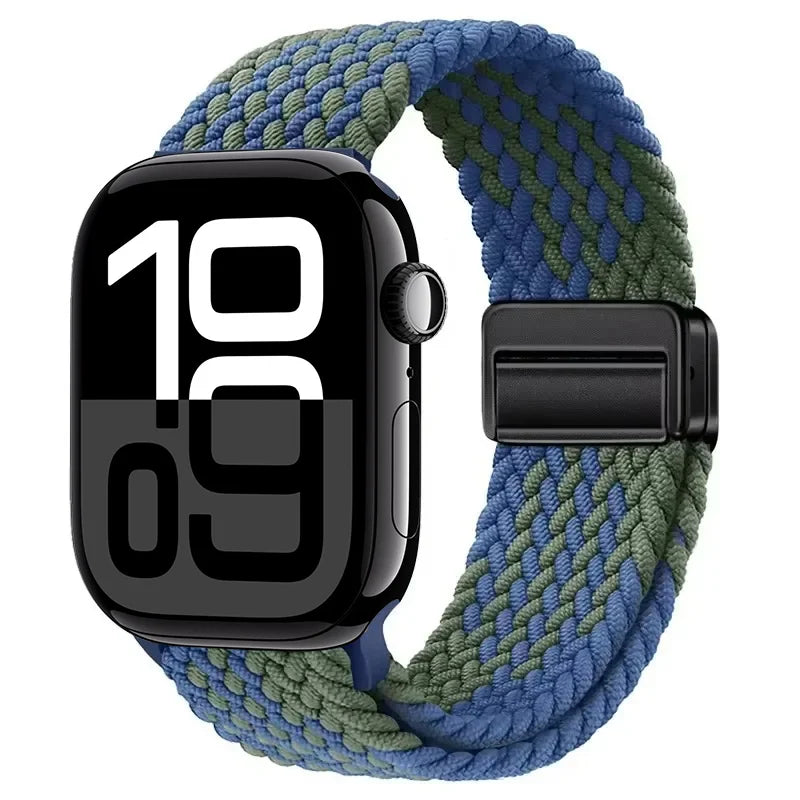 Nylon Braided Loop band for Apple Watch Ultra 3 2 49mm 11 10 42mm 46mm 9 8 7 45mm 41mm Magnetic band Apple Watch 6 5 SE 44mm 40mm band