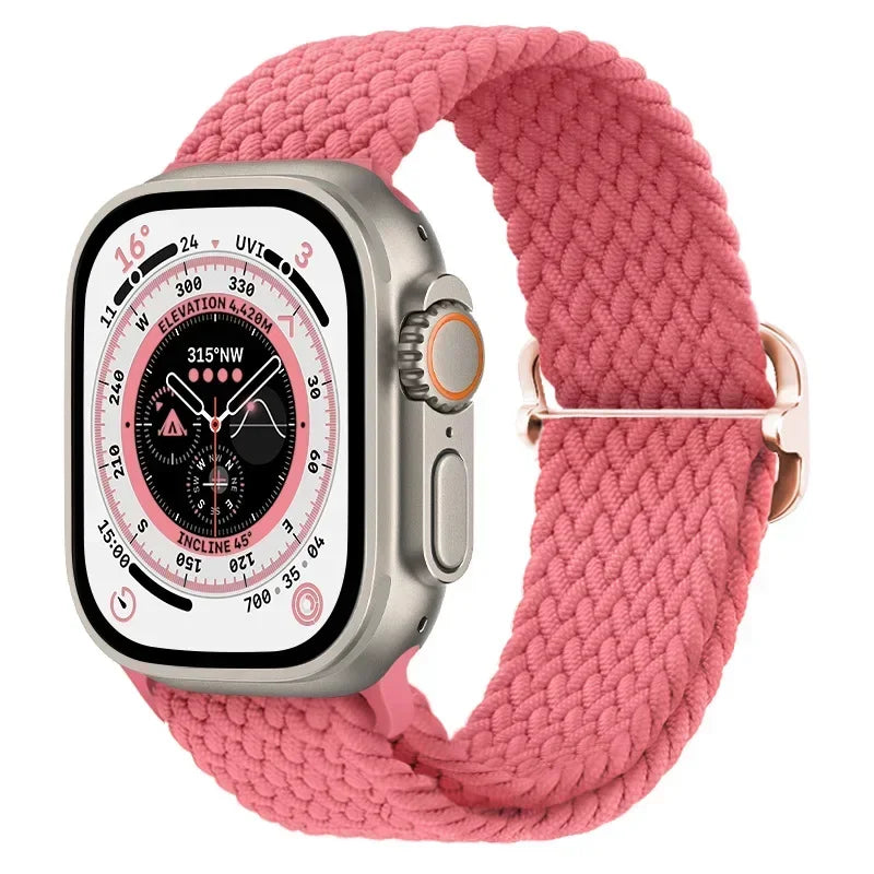 Nylon band for Apple Watch Ultra 2 band 49mm 40mm 44mm 41mm S10 46mm Elastic Braided Loop band Apple Watch Series 9 8 7 6 SE 5 4