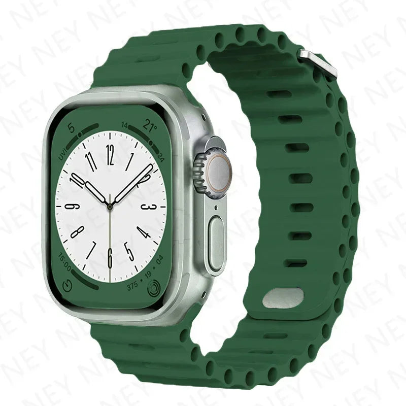 Ocean band For Apple Watch Ultra 2 band 49mm 9 8 7 45mm 41mm Silicone band Wristband Apple Watch 10 6 5 4 3 SE 44mm 40mm 42mm band