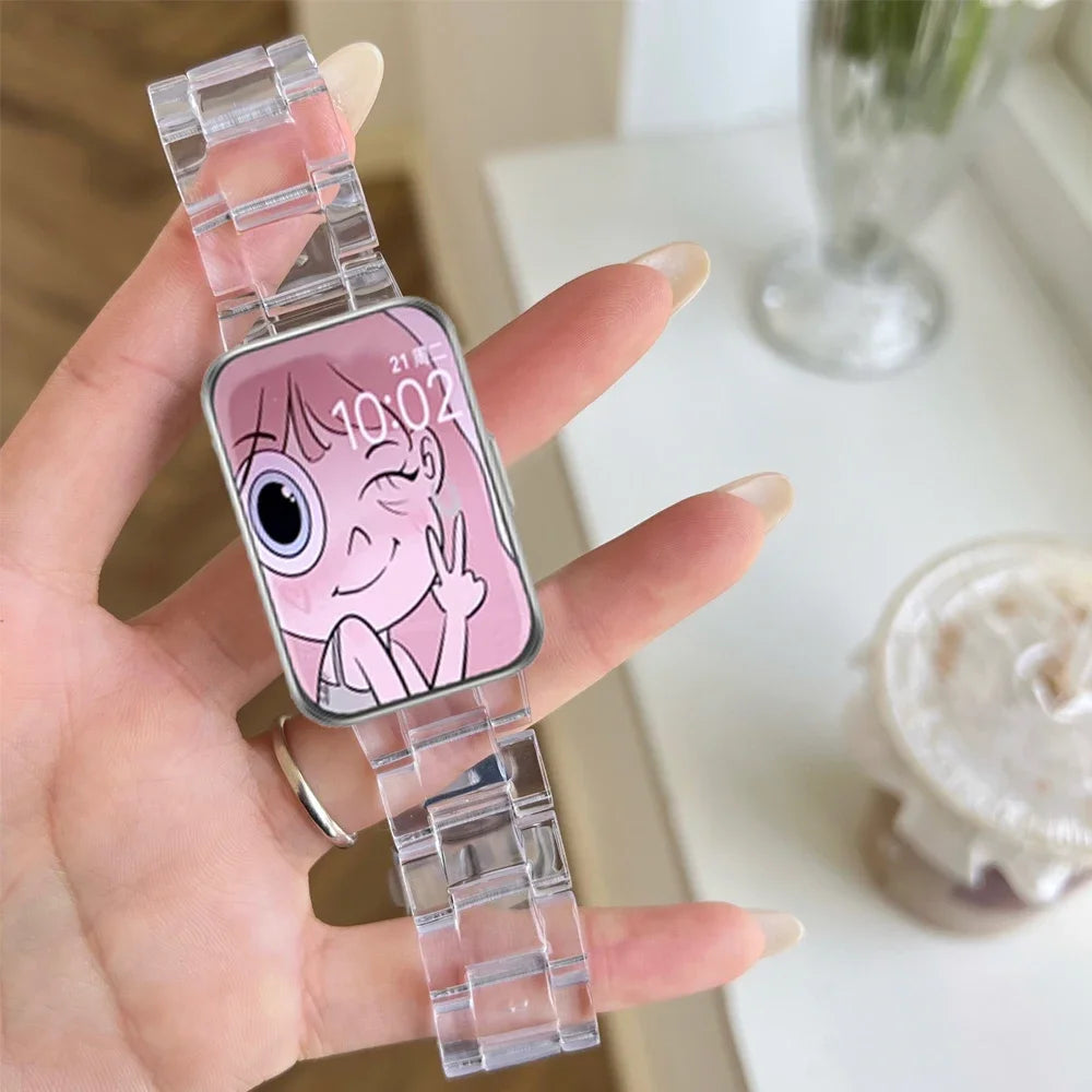 Transparent Link Bracelet For Samsung Galaxy Fit 3 Glacier Strap For Samsung Fit 3 Smart Watch Correa Accessories