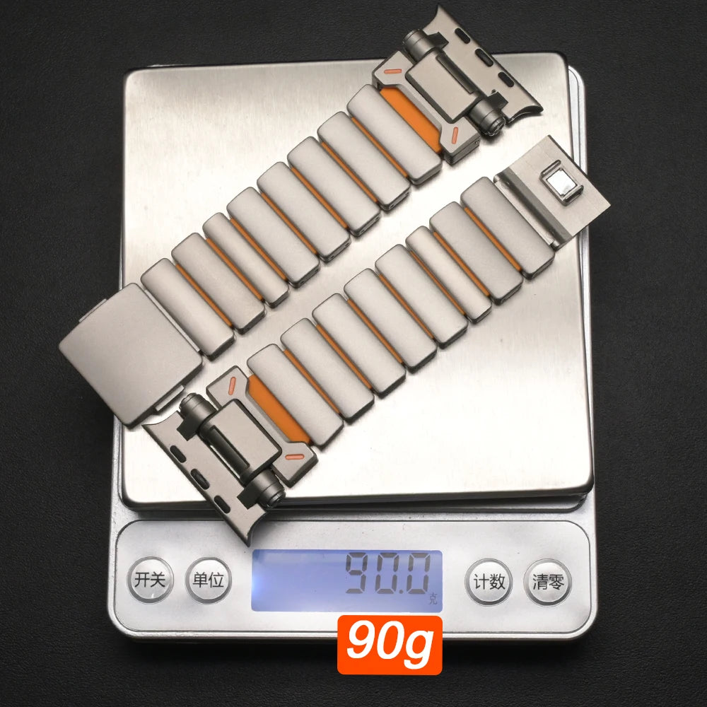 Magnetic Titanium band for Apple Watch Ultra 3 2 49mm Rubber Men band For Apple Watch 11 10 46mm 9 8 7 6 5 4 SE3 44mm 45mm band