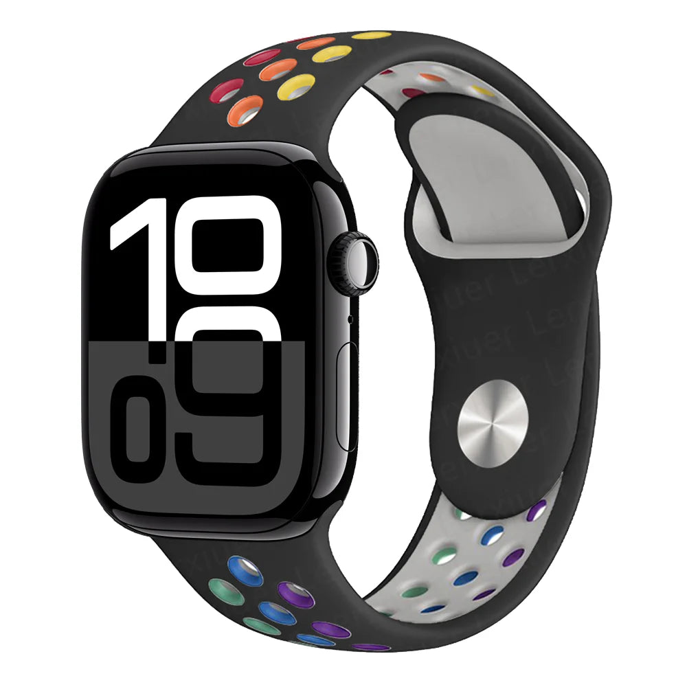 Official band For Apple Watch band Ultra 2 40mm 44mm 46mm 49mm 41mm 42mm 45mm Silicone band correa Apple Watch 11 10 9 8 7 6 SE3 band