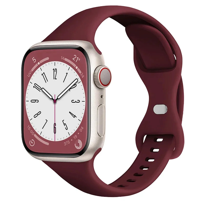 Slim Silicone band for Apple Watch band 44mm 40mm 41mm 45mm 38mm 42mm 49mm 46mm Apple Watch Series 10 9 8 7 SE 6 5 4 Woman band