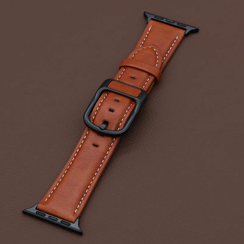 PU Leather band For Apple Watch band 44mm 45mm 41mm 40mm 42mm 46mm correa band Apple Watch Series 4 5 6 SE 7 8 9 10 Ultra 2 49mm
