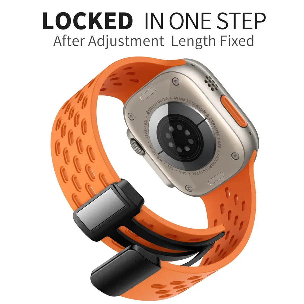 Magnetic band For Apple Watch Ultra 2 band 49mm 44mm 45mm 40mm 41mm 42mm 46mm 45mm Silicone band Apple Watch Series 10 9 7 8 SE 6 5