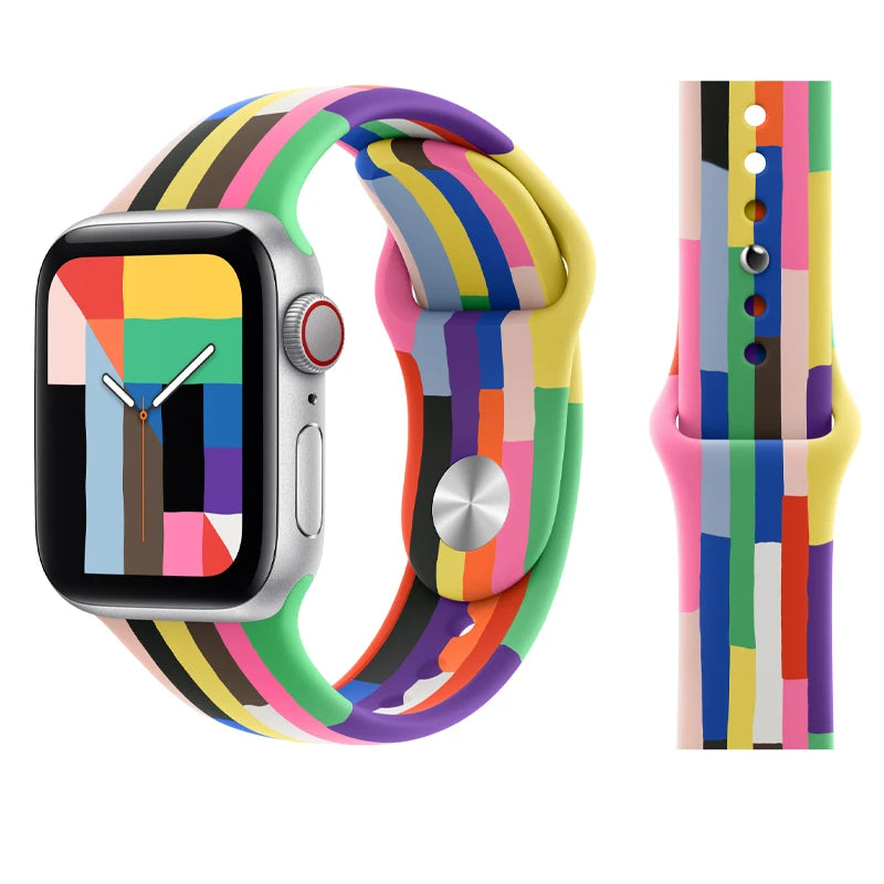 Silicone band For Apple Watch band 45mm 46mm 44mm 41mm 40mm 42mm Sport Correa band Apple Watch Series 11 10 SE 9 8 7 6 5 Ultra 3