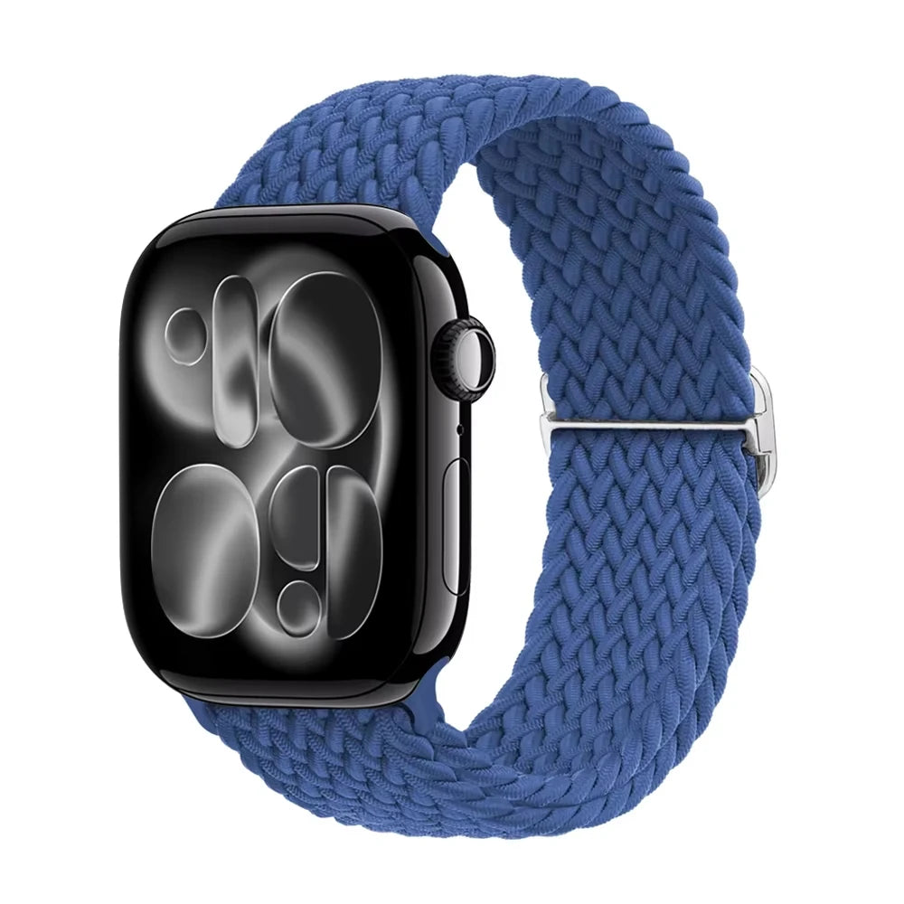 Braided band For Apple Watch band 44mm 45mm 49mm 46mm 40mm 41mm 38mm Elastic Adjustable Nylon band Apple Watch Series 11 10 9 8 SE 7 Ultra3