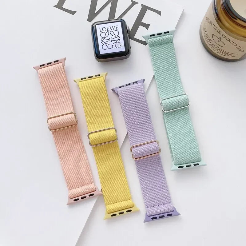 Sport Nylon band for Apple Watch Ultra 3 2 1 49mm 41mm 45mm 42mm 46mm 40mm 44mm Elastic band Series 11 10 9 8 7 6 5 4 SE Band