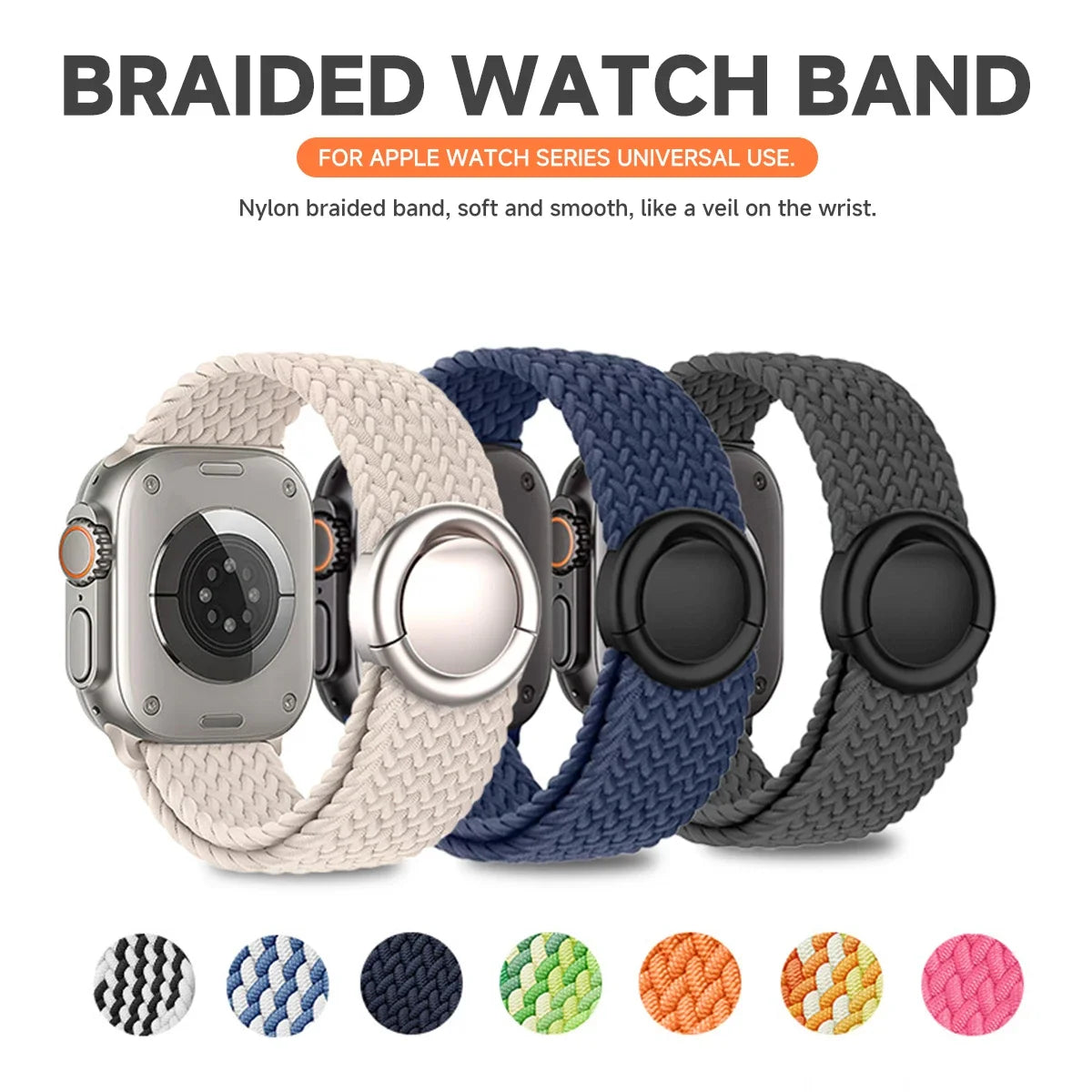 Braided band For Apple Watch band 44mm 40mm 45mm 49mm 41mm 38mm buckle band Apple Watch Series SE 10 9 8 7 6 Ultra 2 Magnetic Band