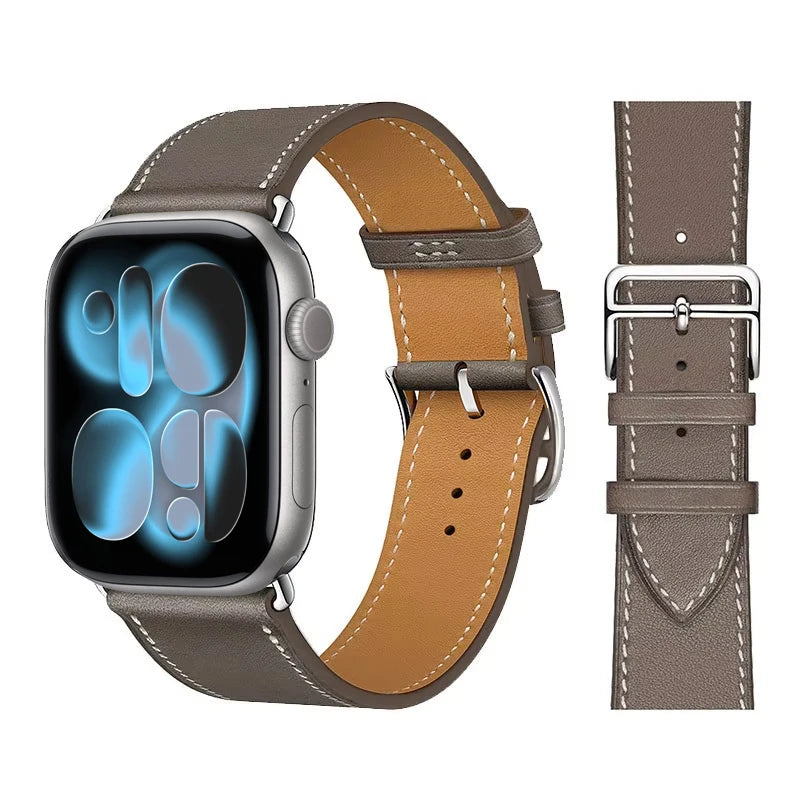 Leather watch band for Apple Watch 11 band 46mm 42mm 44mm 40mm 41mm 45mm 49mm 38mm band Apple Watch Series 10 Ultra3 9 8 7 6 5 SE 3