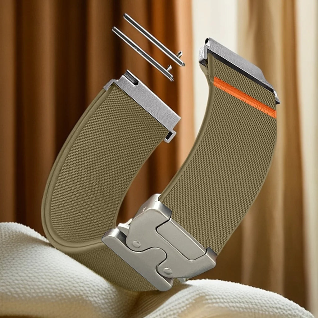 18/20/22mm Parachute Strap for Amazfit bip3 pro/BIP5/GTR 4 Nylon Elastic Loop for Samsung Watch/Garmin Watch/Xiaomi Watch Strap