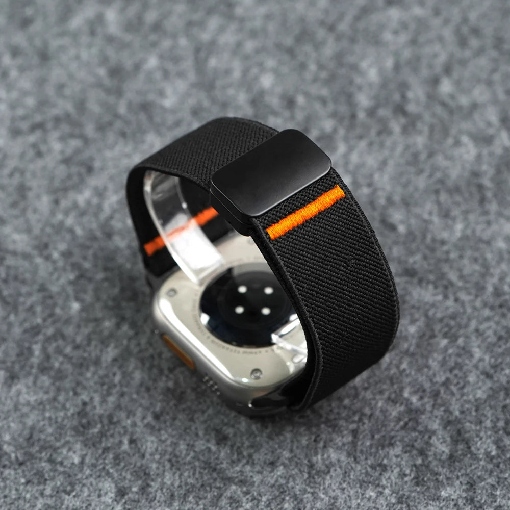 Magnetic band For Apple Watch Ultra 2 band 49mm 45mm 46mm 44mm 42mm Nylon Sport Correa band Apple Watch Series 10 9 8 7 6 5 SE