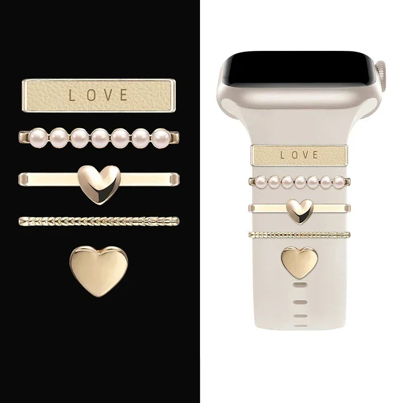 Decoration For Apple Watch Ultra 2 band 10 9 8 7 Diamond Jewelry Charms Accessories samsung Huawei watch band 20 22mm band