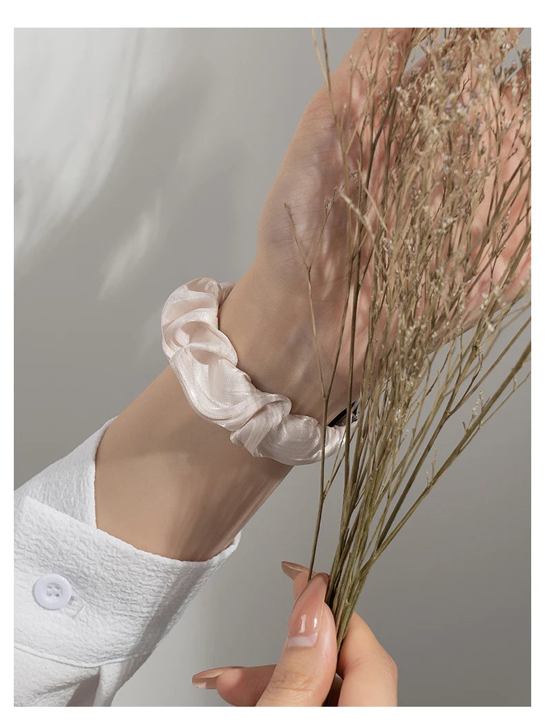 Scrunchie Compatible For Samsung Galaxy Fit 3 SM-R390,Cute Ice Silk Elastic for Samsung Galaxy Fit 3 Accessories