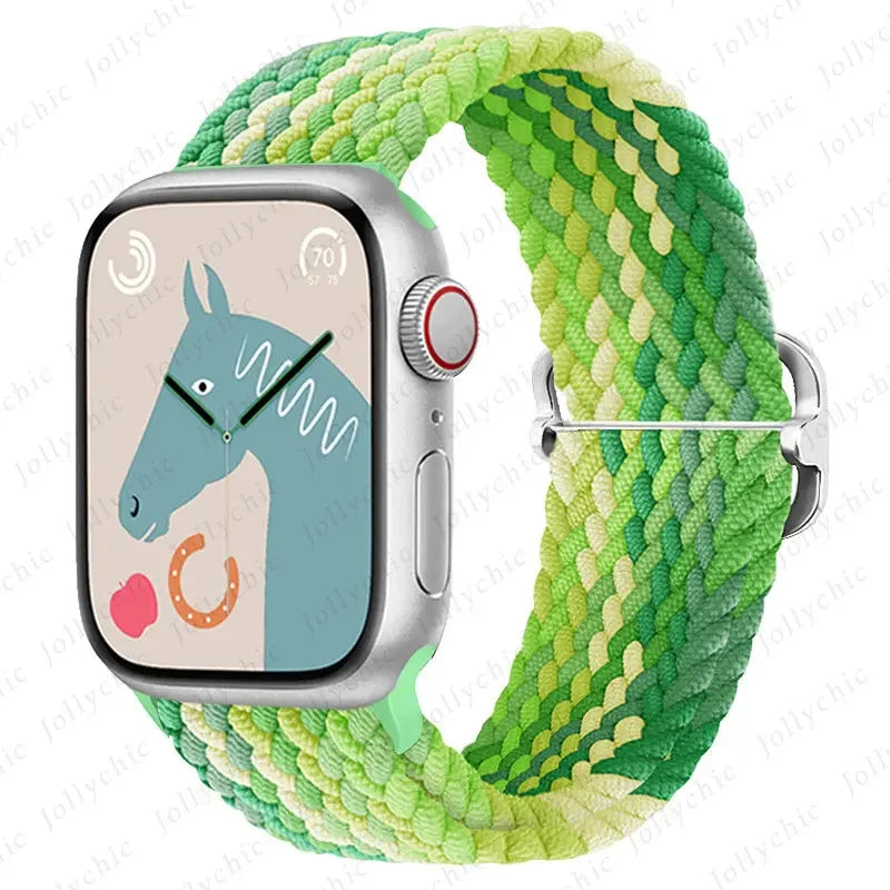 Braided Solo Loop band For Apple Watch Ultra 2 band 49mm 44mm 40mm 45mm 41mm 42mm 38mm band Apple Watch Series 9 8 7 6 SE 3