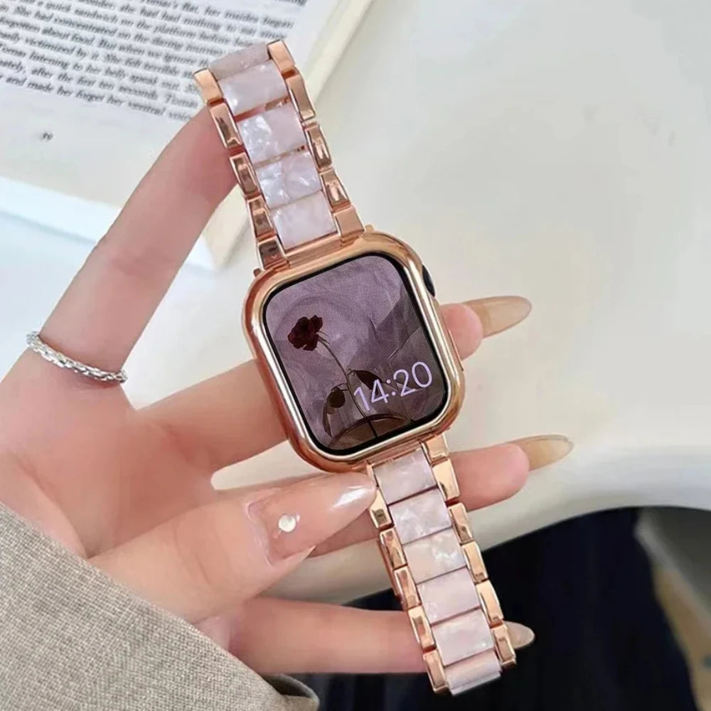 Women Resin band for Apple Watch Ultra 3 2 49mm 11 10 42mm 46mm 9 8 41mm 45mm Luxury band for Apple Watch 6 5 SE 40mm 44mm Band