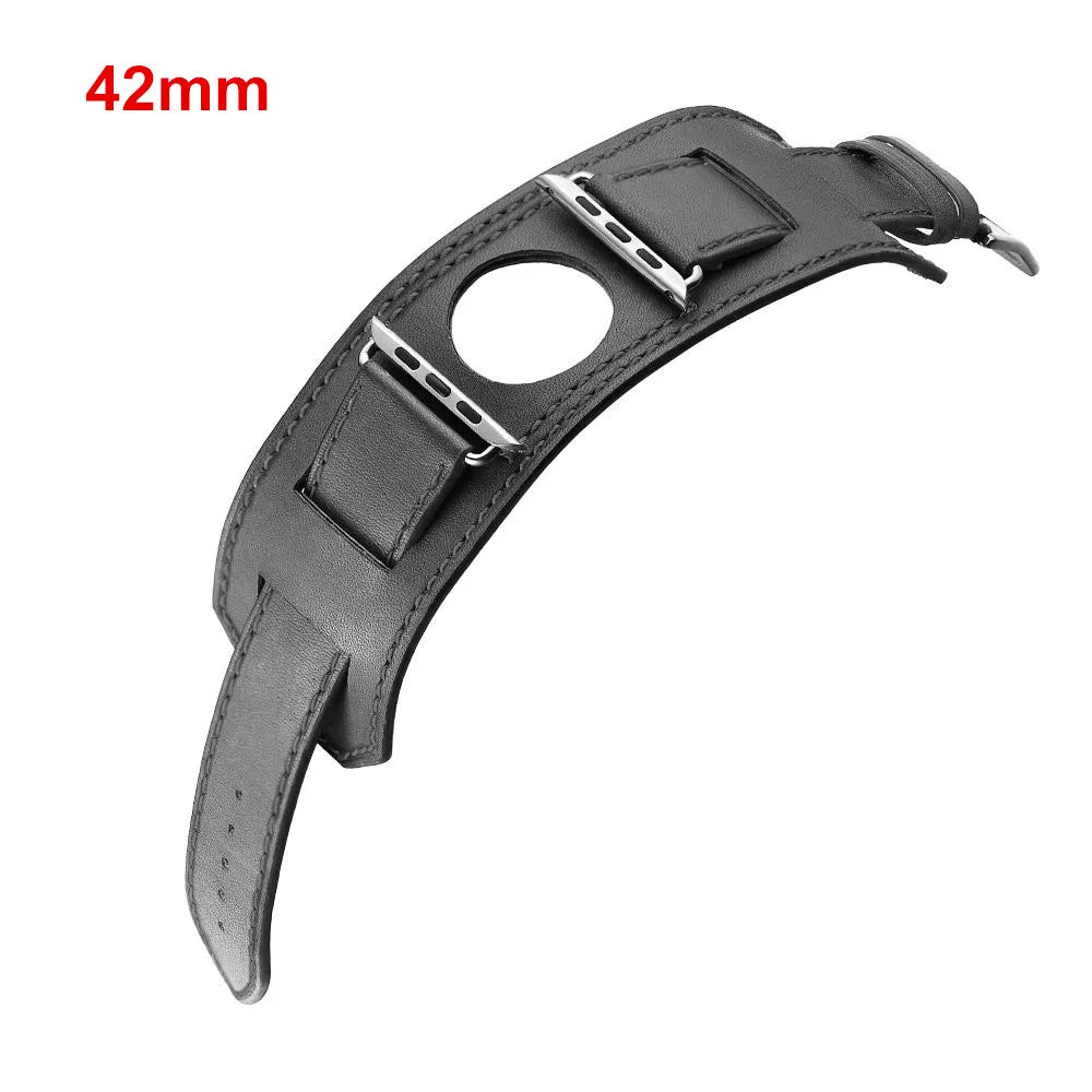 Cuff band for Apple Watch band 44mm 45mm 40mm 49mm 41mm 42mm 38mm Leather watch band Apple Watch Series 9 8 7 5 SE 6 Ultra 2 band