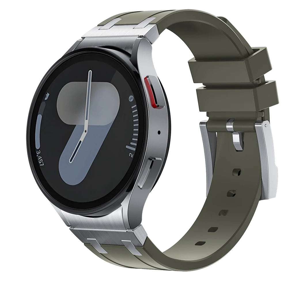 Silicone band for Samsung Galaxy Watch 7 40mm 44mm 6 4 classic 46 47mm 42 43mm 5 pro 45mm watchband no gaps men sports bracelet