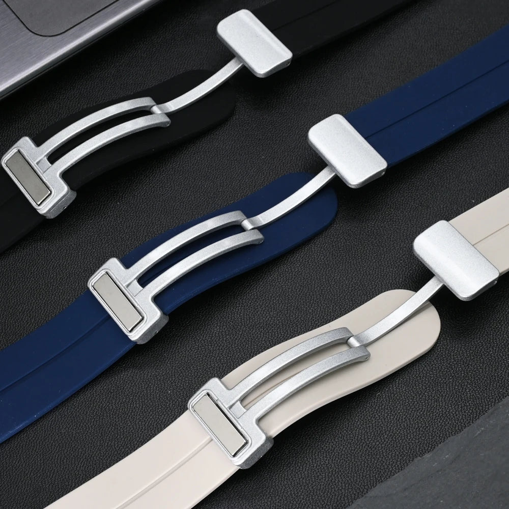 Soft Silicone Band for Samsung Galaxy Watch 8 40mm 44mm Magnetic Watchband for Galaxy Watch8 Classic 46mm Ultra 2025 Accessories