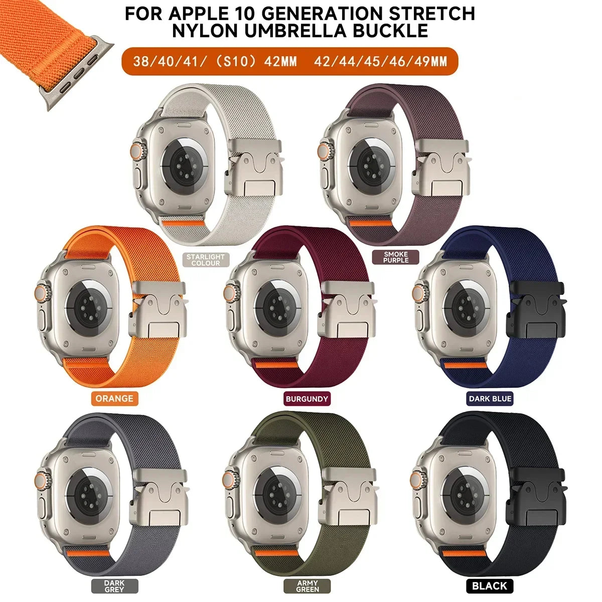 Parachute band For Apple Watch Ultra 2 band 49mm 46mm 42mm 44mm 45mm 40mm 41mm correa band Apple Watch Series 10 9 8 7 6 3 SE