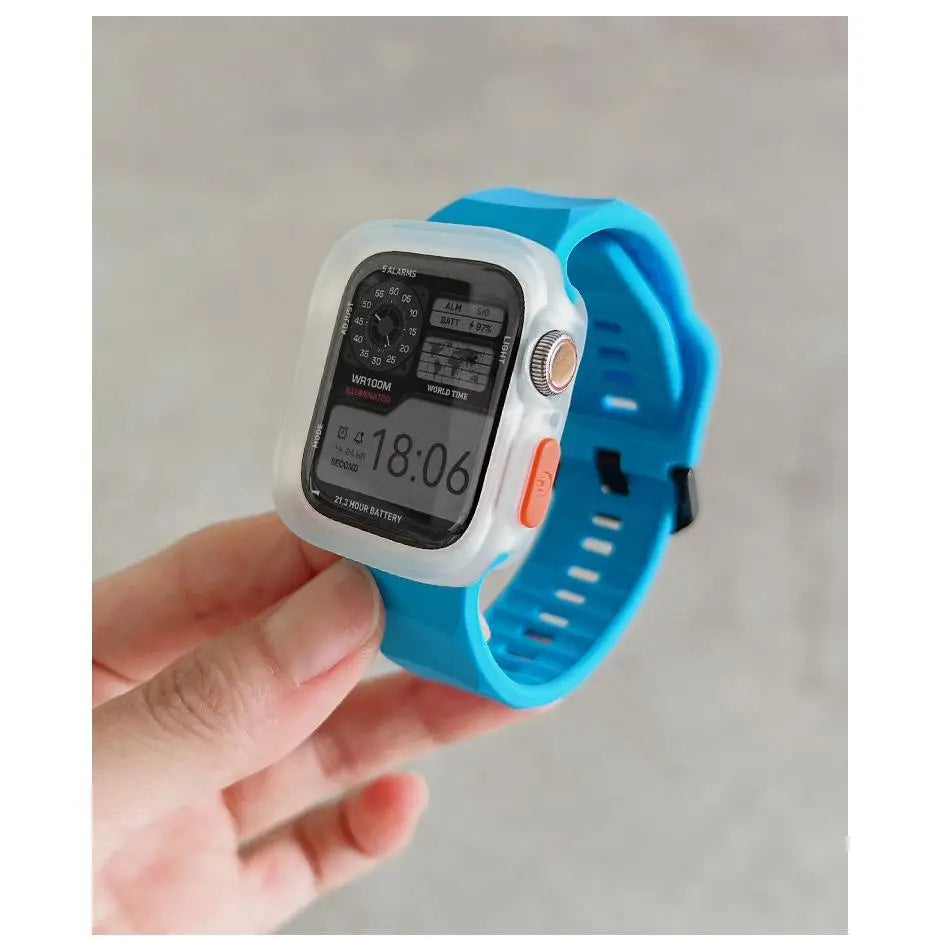 Silicone Case+band For Apple Watch band Series 10 8 9 7 6 SE 5 4 band Correa Apple Watch 46mm 44mm 40mm 45mm 41mm Ultra 49mm