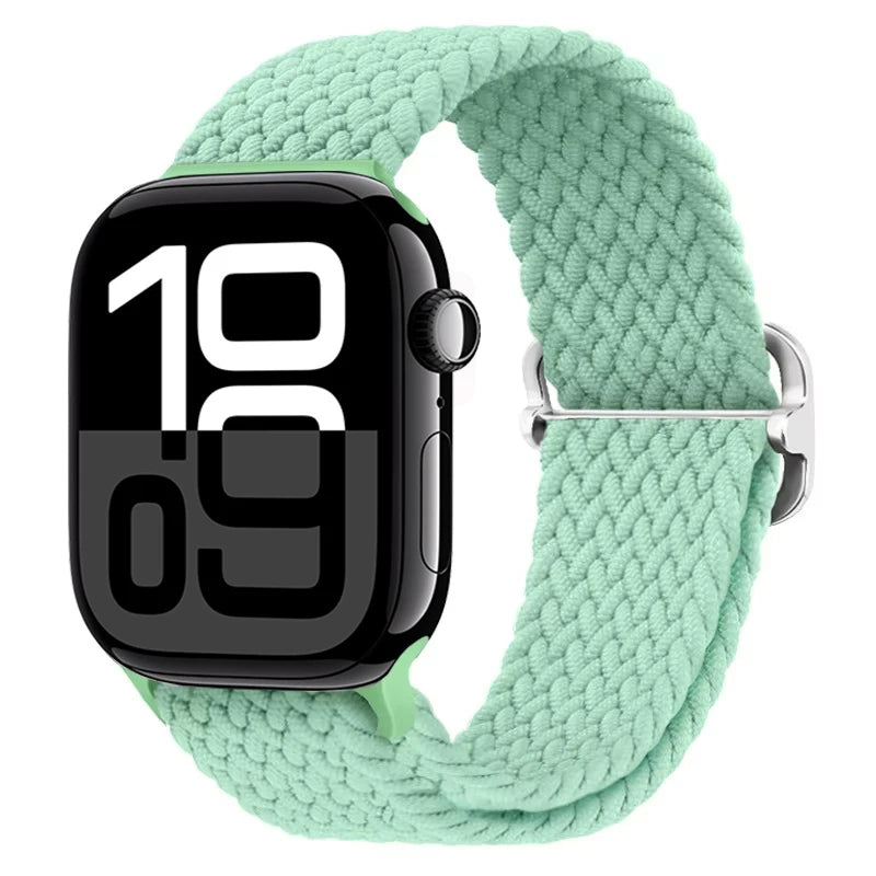 Braided Nylon band For Apple Watch Ultra 49mm 46mm 45mm 44mm 42mm 41mm 40mm Elastic band Apple Watch 11 10 9 8 7 SE 4 5 6 Belt