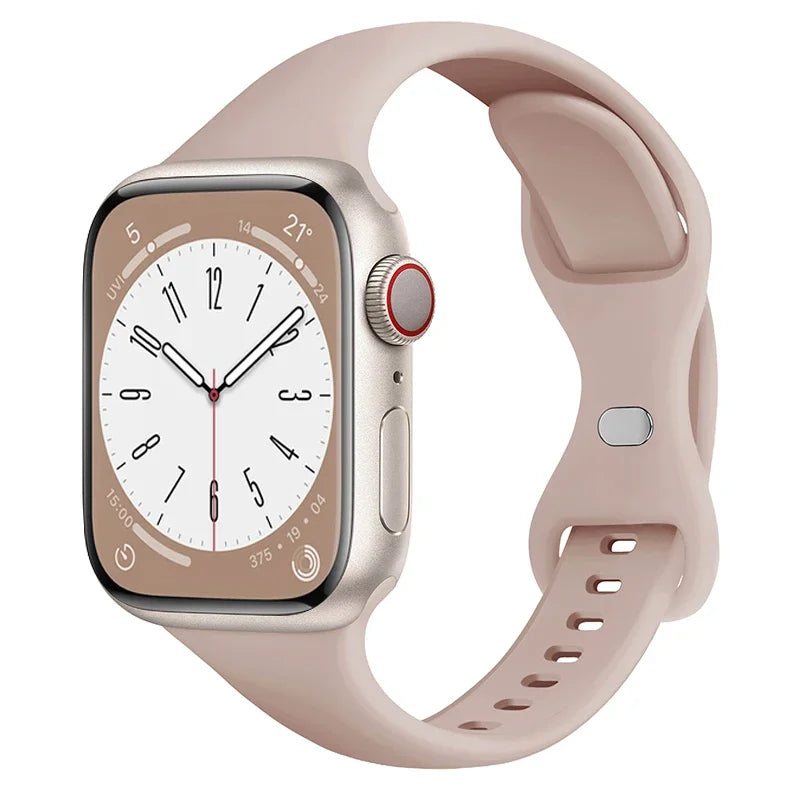 Slim Silicone band for Apple Watch band 44mm 40mm 41mm 45mm 38mm 42mm 49mm 46mm Apple Watch Series 10 9 8 7 SE 6 5 4 Woman band