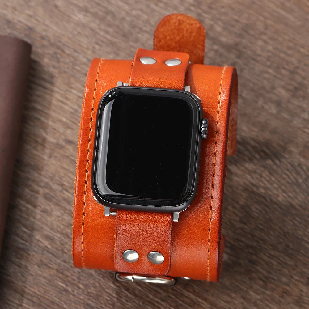 Genuine leather band for Apple Watch band loop 44mm 45mm watch band for Apple Watch Ultra 49mm 45mm 41mm 8 7 6 5 4 band accessories