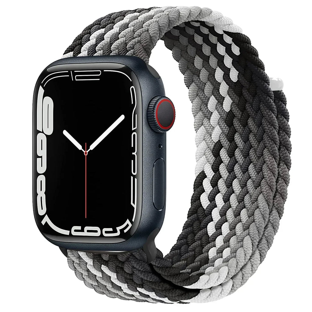 Braided Solo Loop For Apple Watch band 44mm 40mm 45mm 41mm 42mm Ultra 2 49mm correa band Apple Watch Series 9 7 3 5 SE 6 8 band