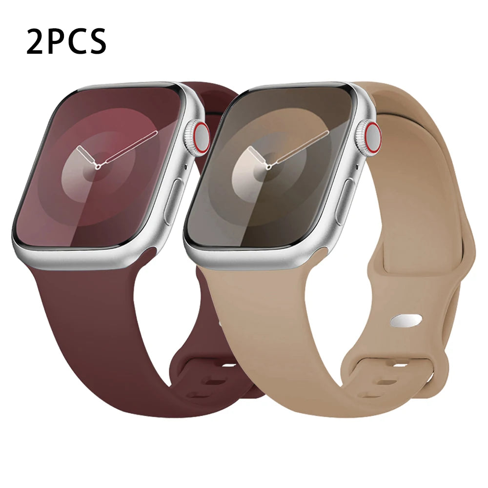 Silicone band For Apple Watch band 40mm 44mm 46mm 45mm 41mm 49mm 38mm 42mm Correa band Apple Watch Series 6 Ultra 2 7 8 9 SE 10 band