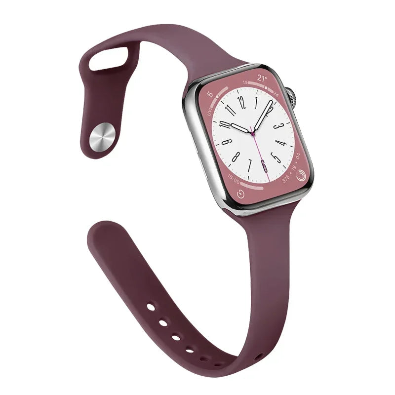 Slim band for Apple Watch band 44mm 40mm 38mm 42mm Ultra 49mm Silicone band correa Apple Watch Series 6 SE 5 4 3 7 8 45mm 41mm