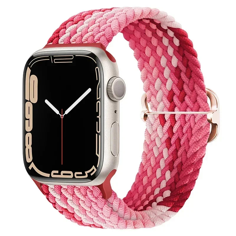 Braided Nylon band for Apple Watch band Ultra 2 49mm Series 10 46mm 42mm 44mm 40mm 41mm Adjustable band Apple Watch 9 8 7 6 SE 5 4