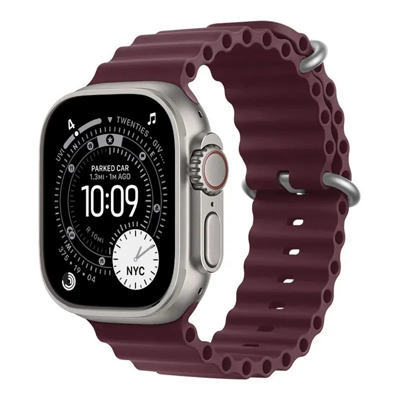 Ocean band for Apple Watch Ultra 3 2 49mm 45mm 46mm 42mm 44mm 40mm Silicone sport band correa Series 11 10 9 7 8 6 SE3 band