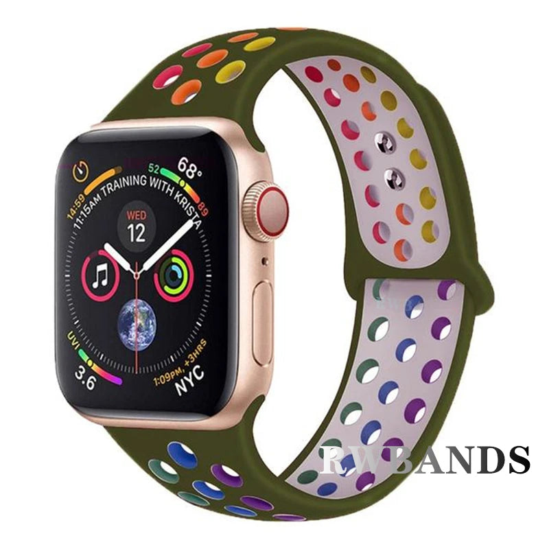 Sport band for Apple Watch band 46mm 44mm 40mm 42mm 38mm 41mm 45mm Breathable band Apple Watch Series 10 9 8 7 6 SE 5 3 Ultra 2 49mm
