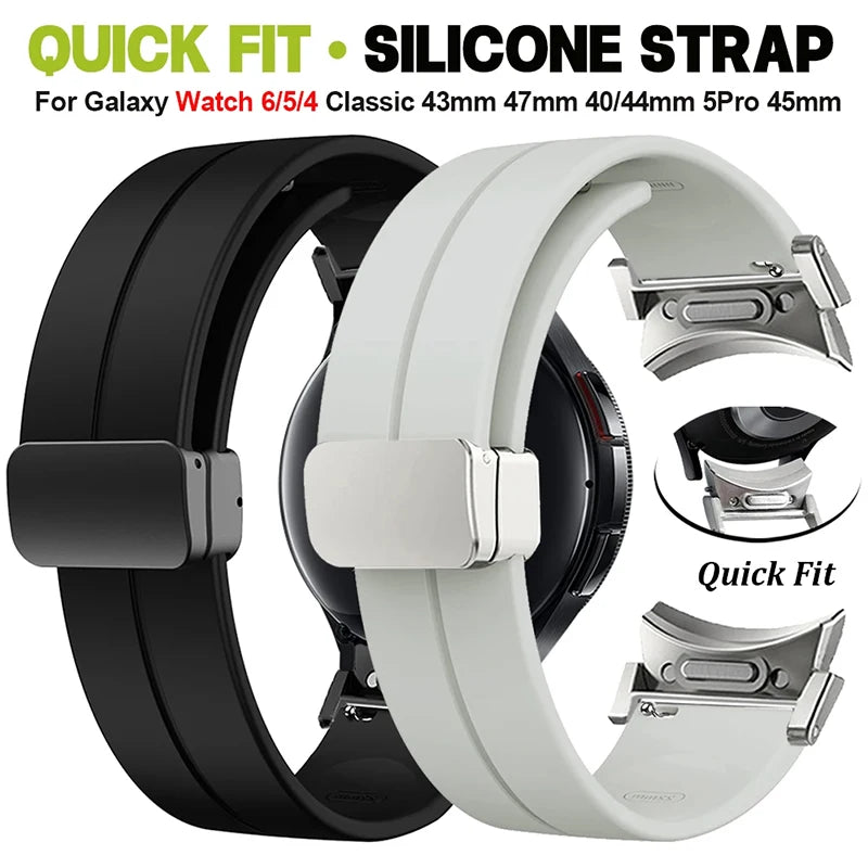 Magnetic Silicone Strap For Samsung Watch 7 6 5 4 40mm 44mm Sport Watchband For Galaxy Watch 5Pro 4 6Classic 47mm 43mm 42mm 46mm