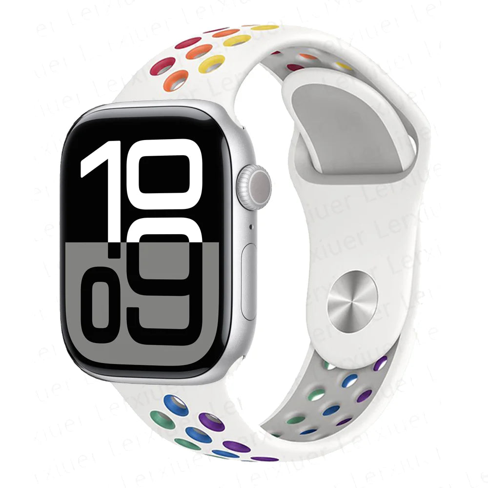 Official band For Apple Watch band 11 42mm 46mm 44mm 41mm 40mm 45mm Silicone band Apple Watch 10 9 8 7 6 5 SE 3 Ultra 3 2 49mm