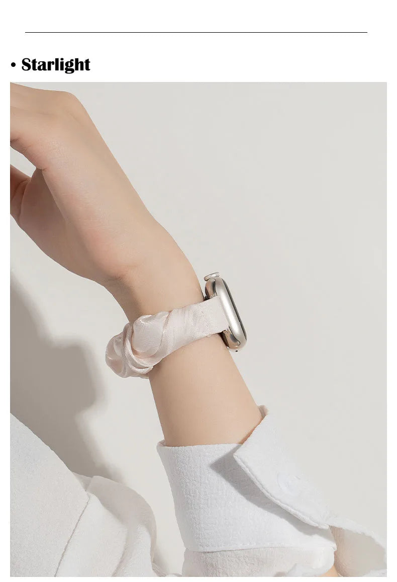 Scrunchie Compatible For Samsung Galaxy Fit 3 SM-R390,Cute Ice Silk Elastic for Samsung Galaxy Fit 3 Accessories