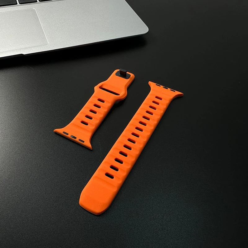 Sport band For Apple Watch Ultra 9 8 7 6 SE 5 Soft Silicone Lightweight band For Apple Watch 38mm 40mm 42mm 44mm 45mm 49mm