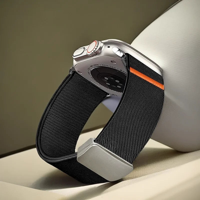 Magnetic Sport band For Apple Watch Ultra 2 band 49mm 45mm 46mm 44mm 42mm 41mm 40mm Nylon Correa band Apple Watch 10 9 8 7 6 5 4 SE