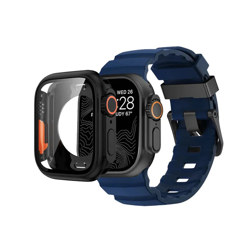 Silicone band+Case Change to Ultra For Apple Watch Ultra 10 9 8 7 6 5 4 SE For Apple Watch 46mm 49mm 45mm 44mm 42mm 41mm 40mm 38mm