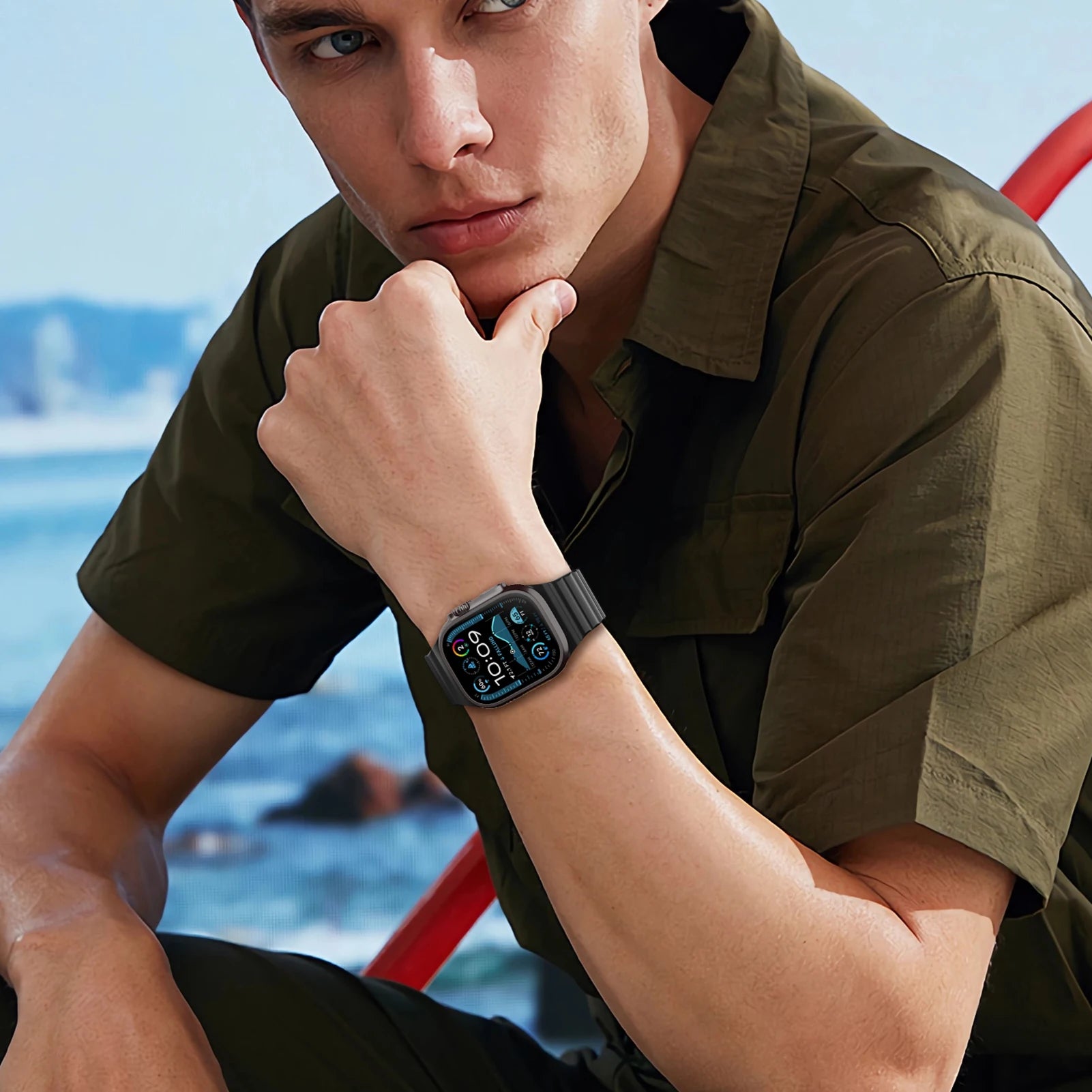 Sport Silicone band for Apple Watch band 44mm 40mm 46mm 41mm 49mm 42mm 45mm correas band Apple Watch Ultra 2 Series 10 9 8 7 SE