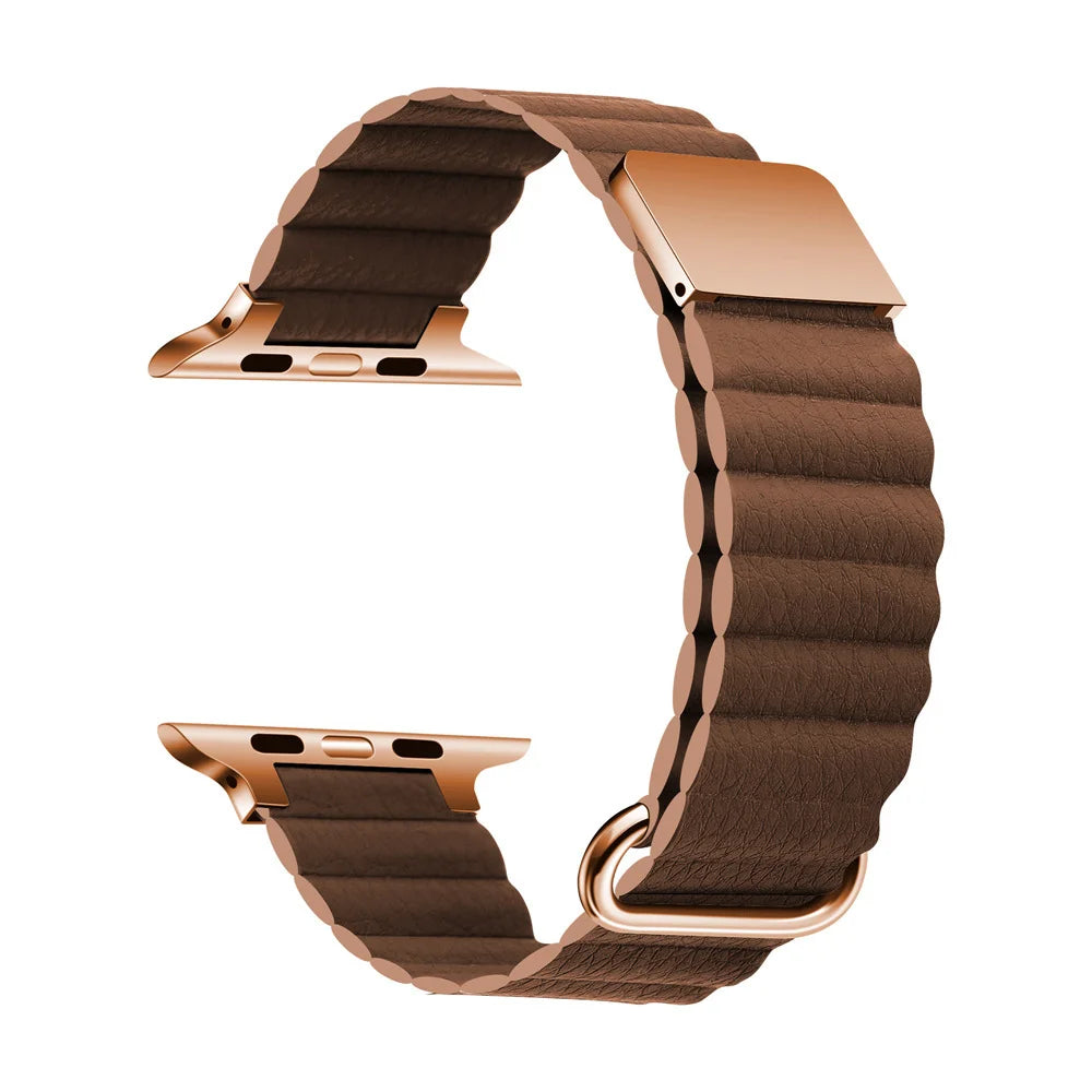 Luxury Leather band For Apple Watch Ultra 10 9 8 7 6 5 4 Woman Magnetism band For Apple Watch 38mm 40mm 45mm 42mm 46mm 49mm